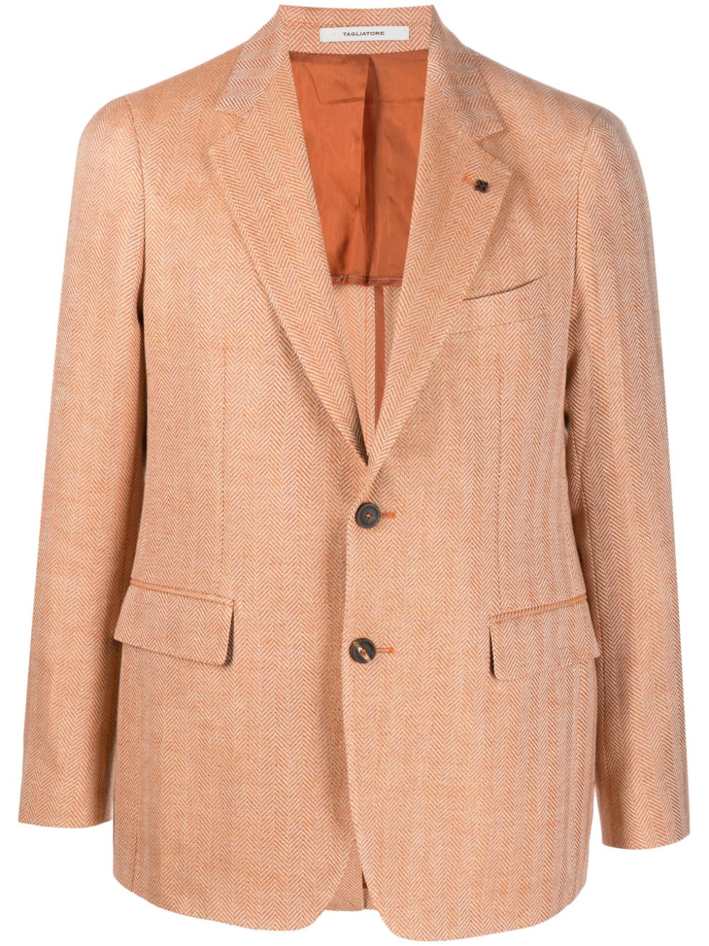 Tagliatore herringbone single-breasted blazer - Orange von Tagliatore