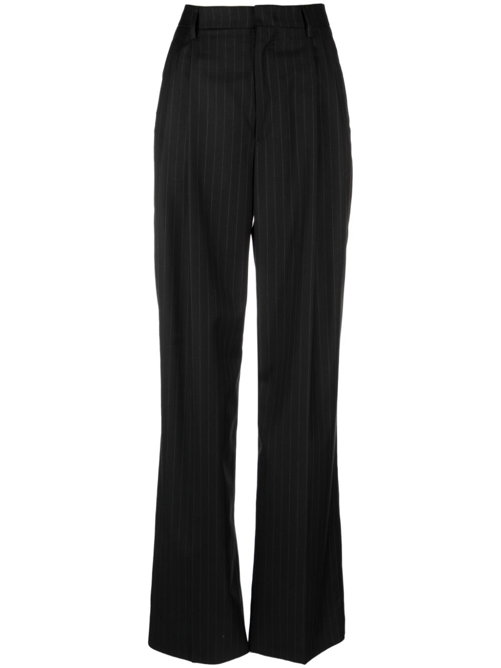 Tagliatore high-waisted pinstripe flared trousers - Black von Tagliatore