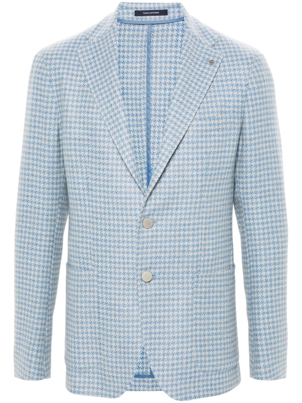 Tagliatore houndstooth single-breasted blazer - Blue von Tagliatore