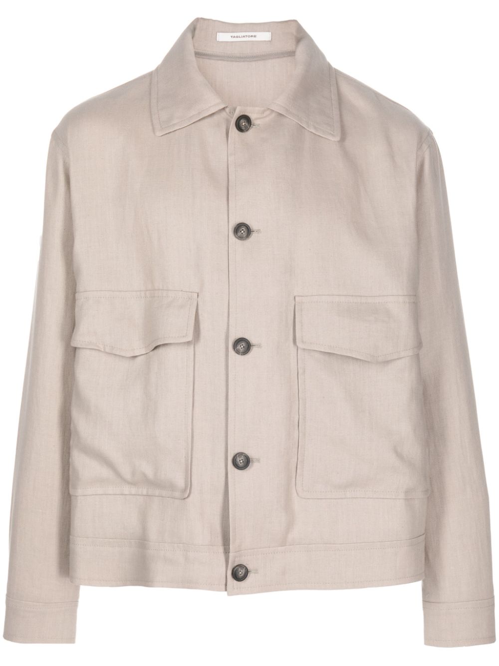 Tagliatore linen shirt jacket - Neutrals von Tagliatore