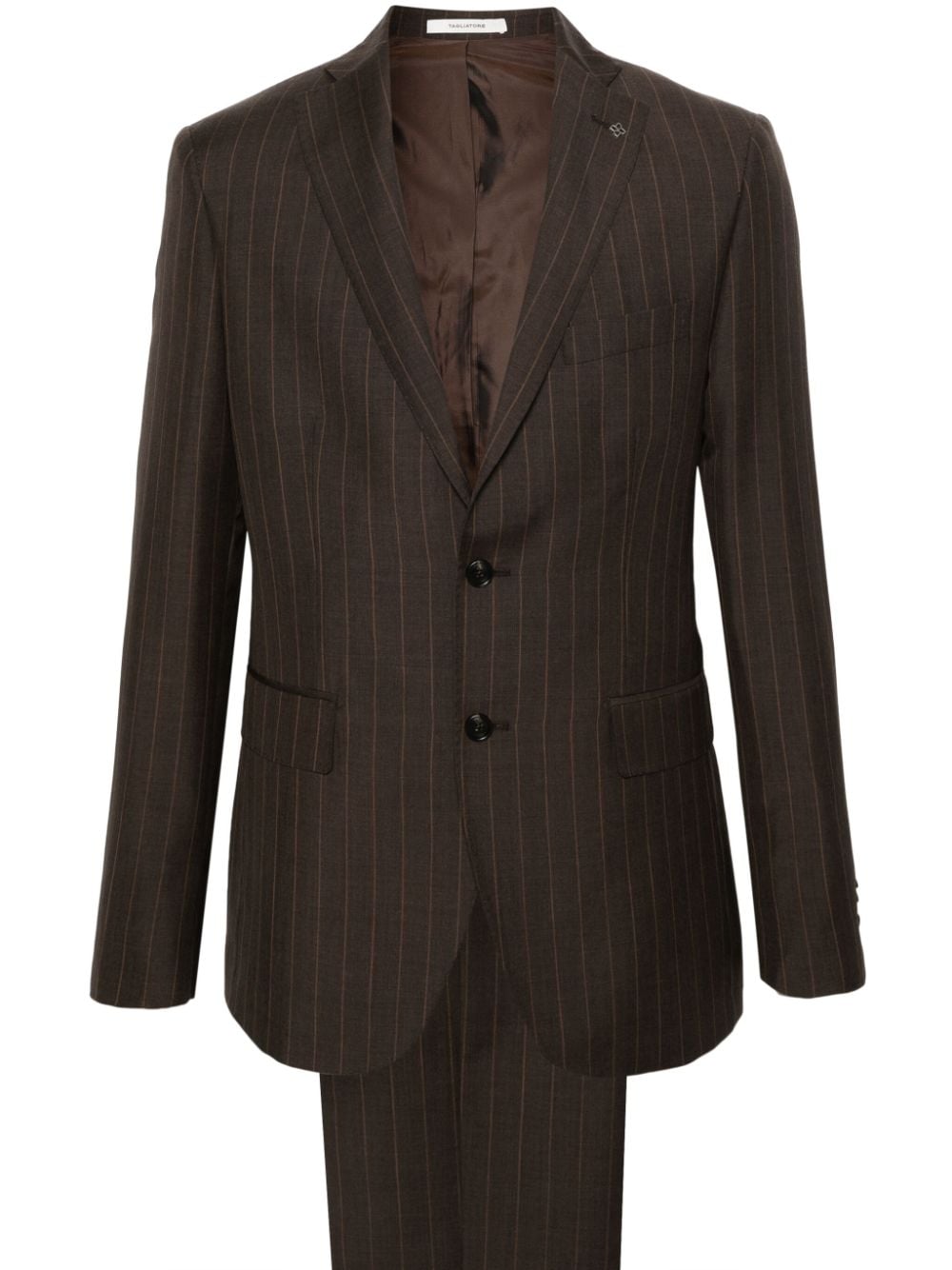 Tagliatore pinstripe single-breasted suit - Brown von Tagliatore