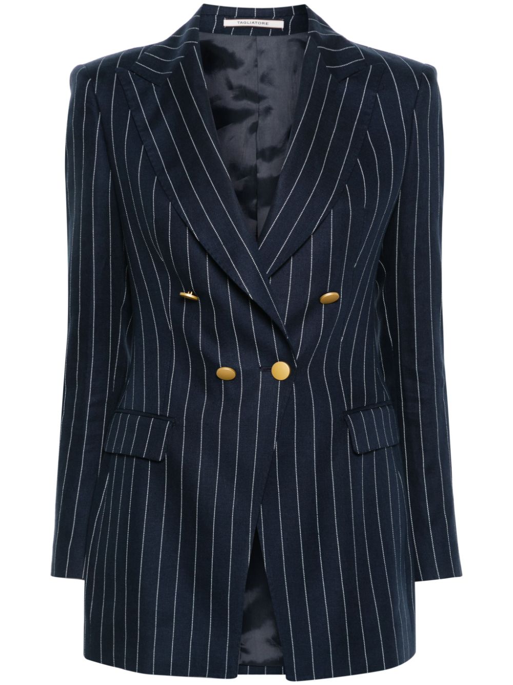 Tagliatore pinstriped double-breasted blazer - Blue von Tagliatore