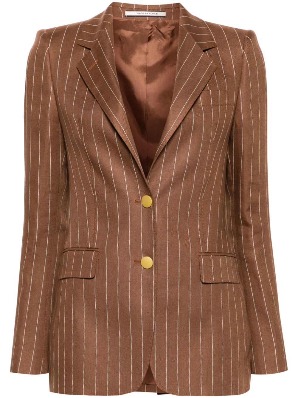 Tagliatore pinstriped single-breasted blazer - Brown von Tagliatore