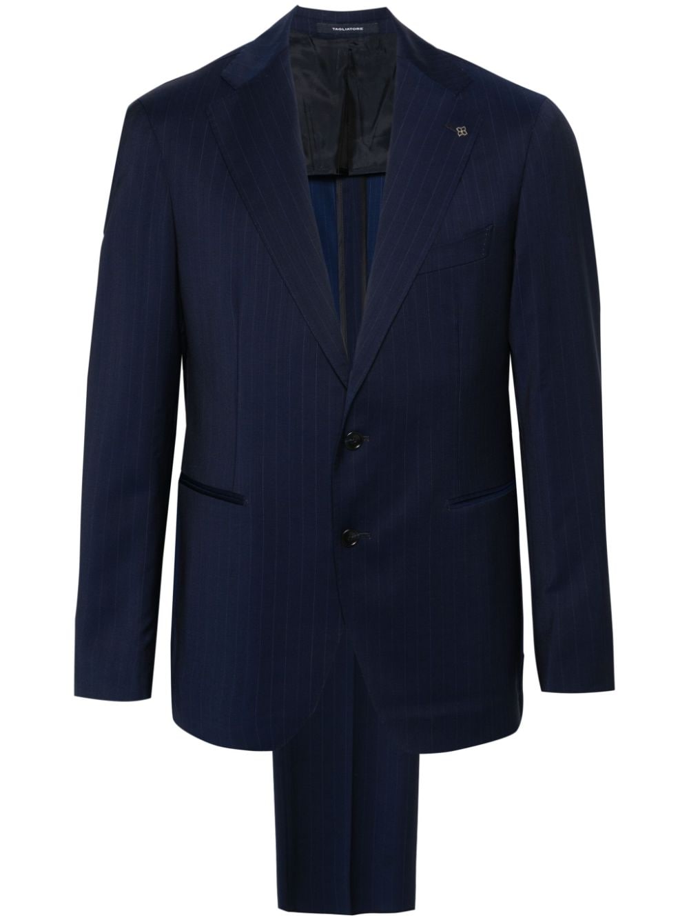 Tagliatore pinstriped wool single-breasted suit - Blue von Tagliatore