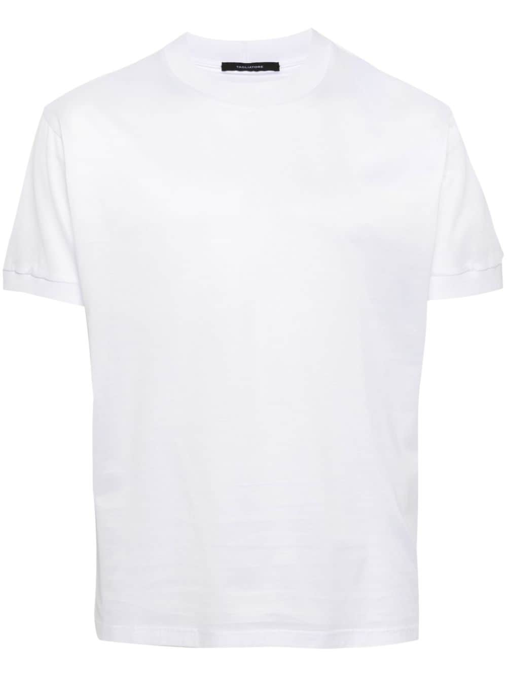 Tagliatore plain cotton T-shirt - White von Tagliatore