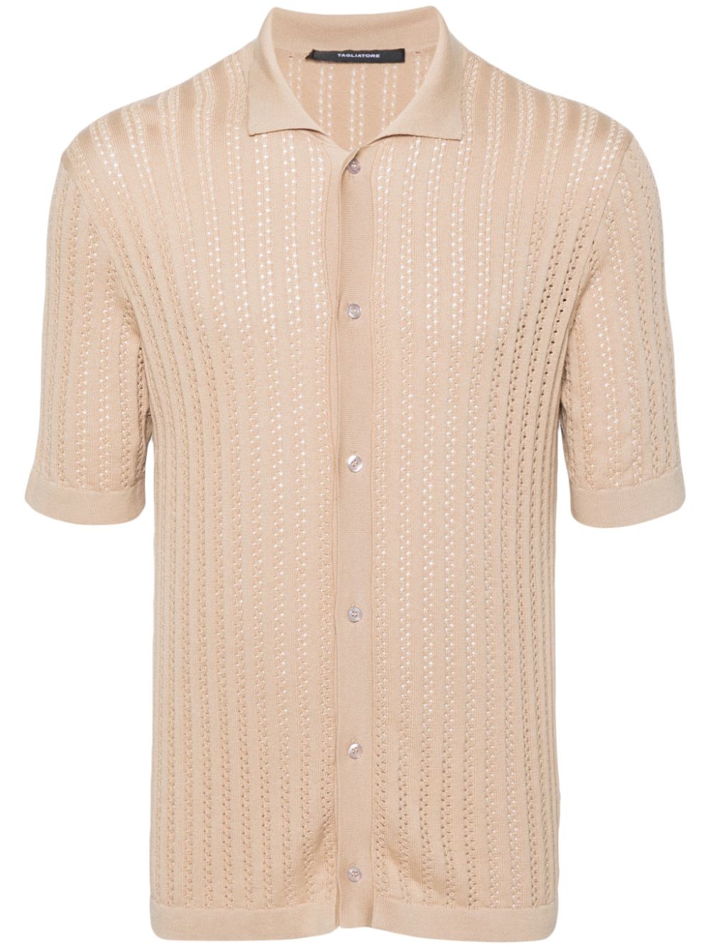 Tagliatore pointelle-knit cotton shirt - Neutrals von Tagliatore