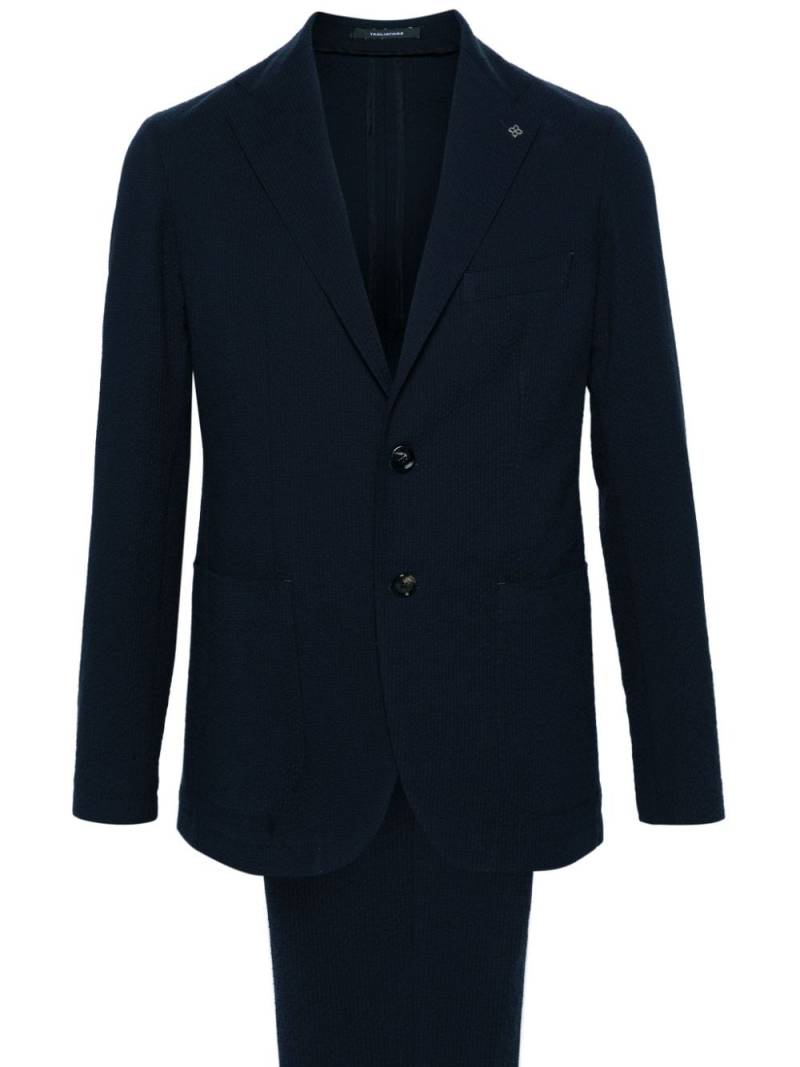 Tagliatore seersucker-texture single-breasted suit - Blue von Tagliatore