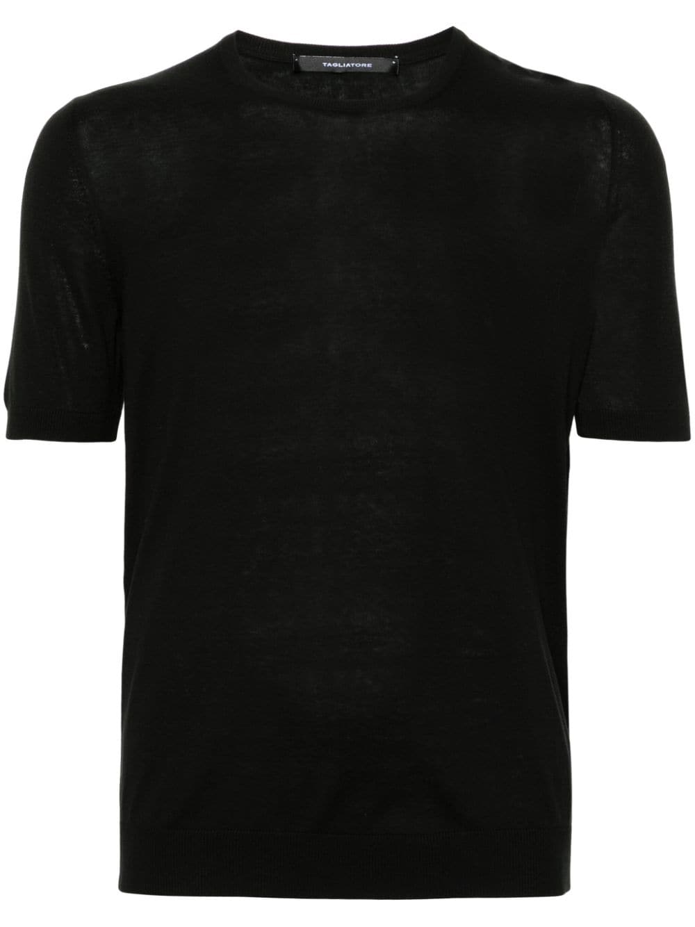 Tagliatore short-sleeves fine-knit jumper - Black von Tagliatore