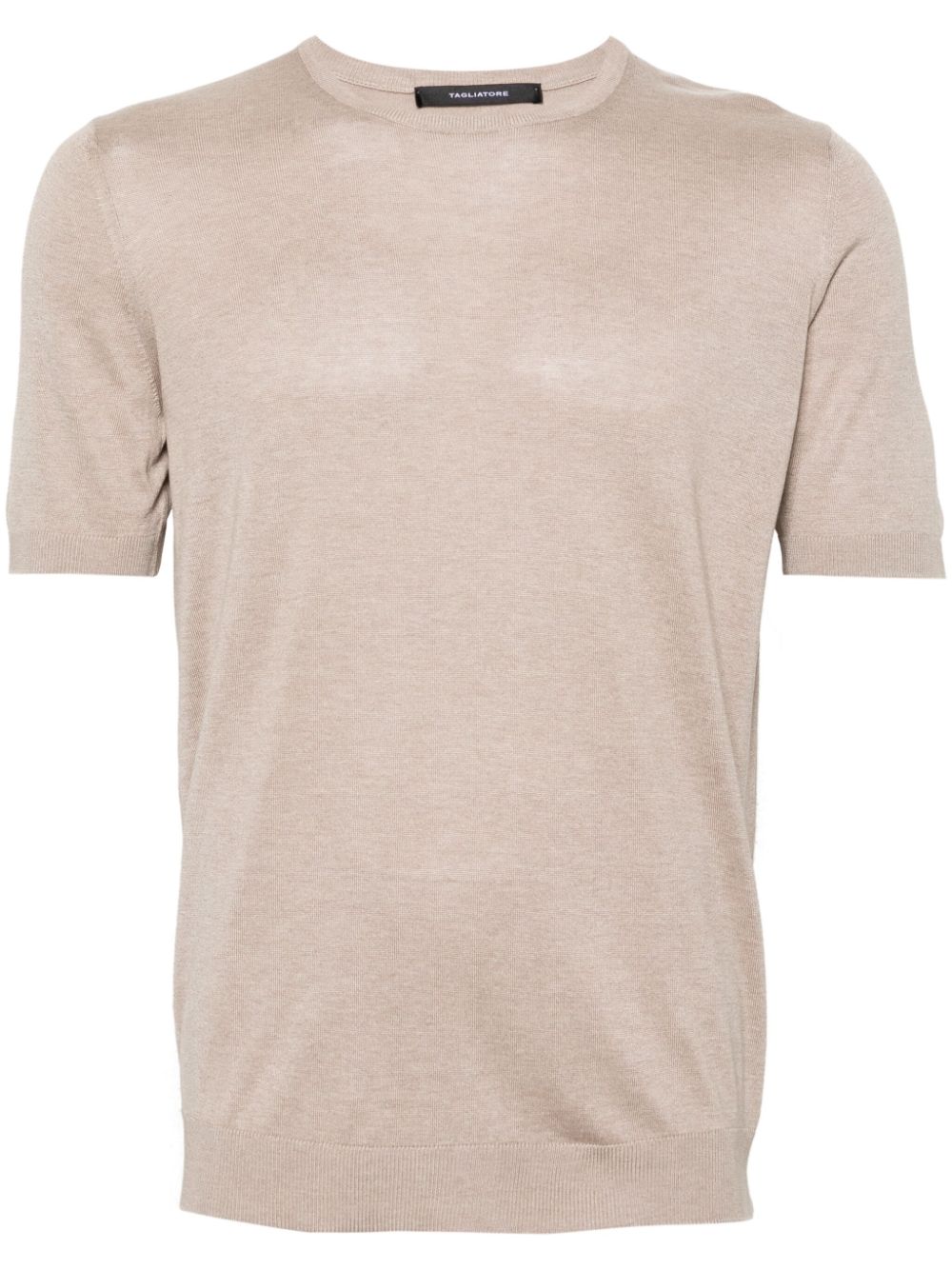 Tagliatore short-sleeves fine-knit jumper - Neutrals von Tagliatore