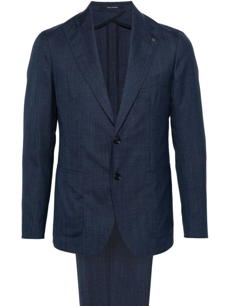 Tagliatore single-breasted checked wool suit - Blue von Tagliatore