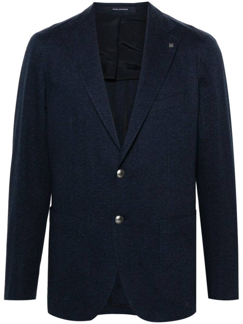 Tagliatore single-breasted herringbone blazer - Blue von Tagliatore