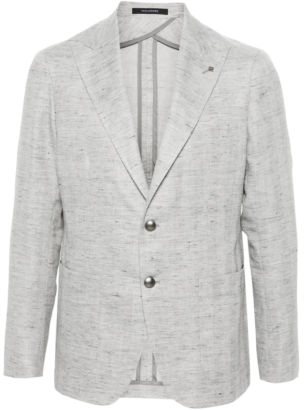 Tagliatore single-breasted herringbone blazer - Grey von Tagliatore