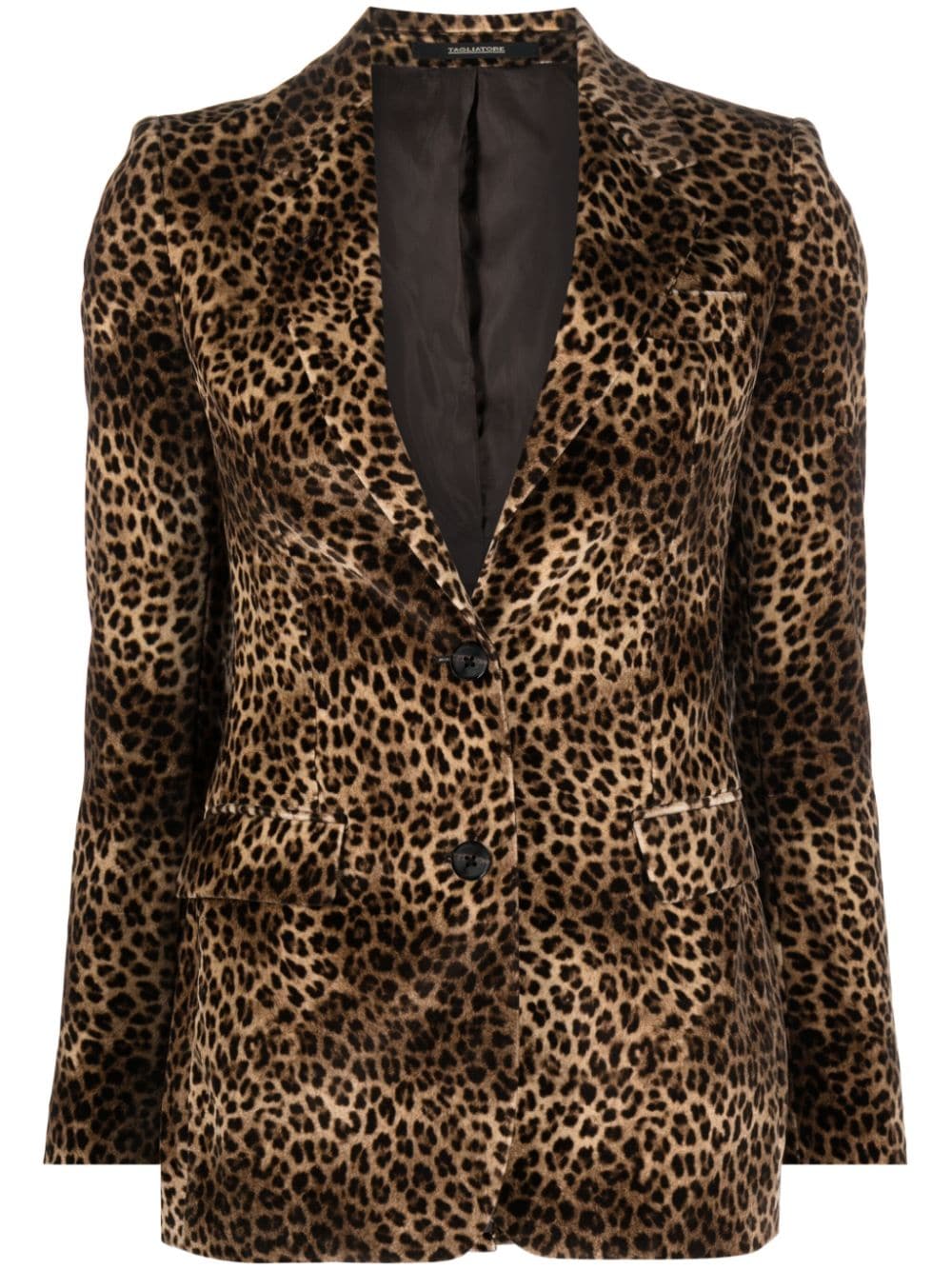Tagliatore single-breasted leopard-print blazer - Brown von Tagliatore