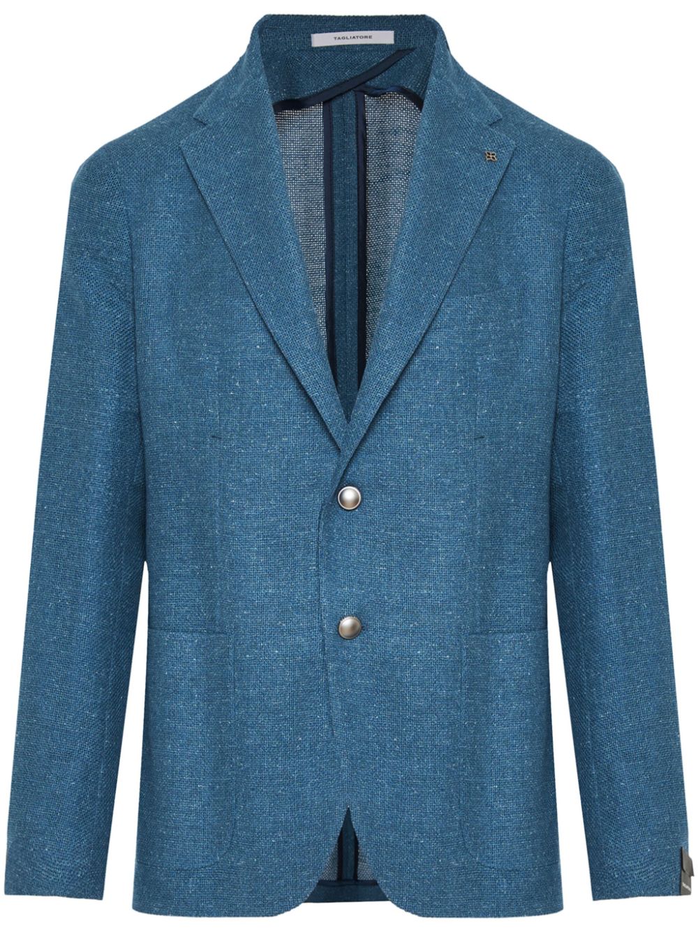 Tagliatore single-breasted linen blazer - Blue von Tagliatore