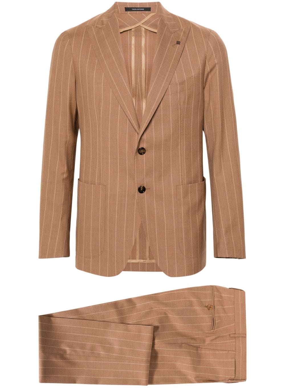 Tagliatore single-breasted striped suit - Brown von Tagliatore