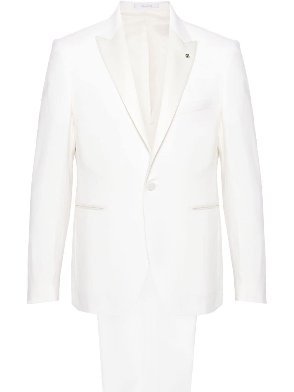 Tagliatore single-breasted virgin wool suit - White von Tagliatore