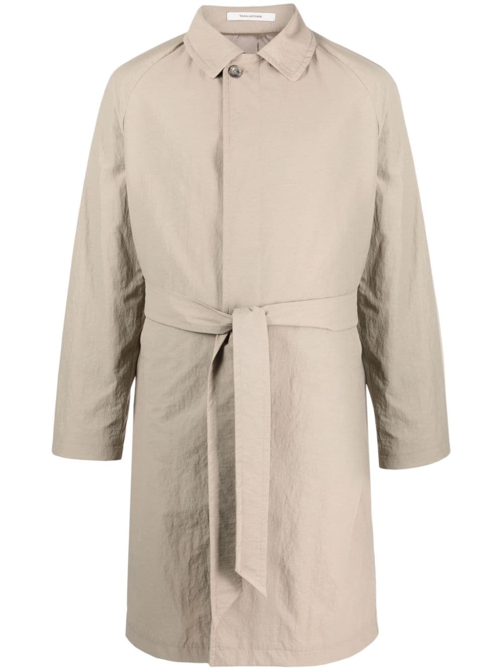 Tagliatore spread-collar belted trench coat - Neutrals von Tagliatore