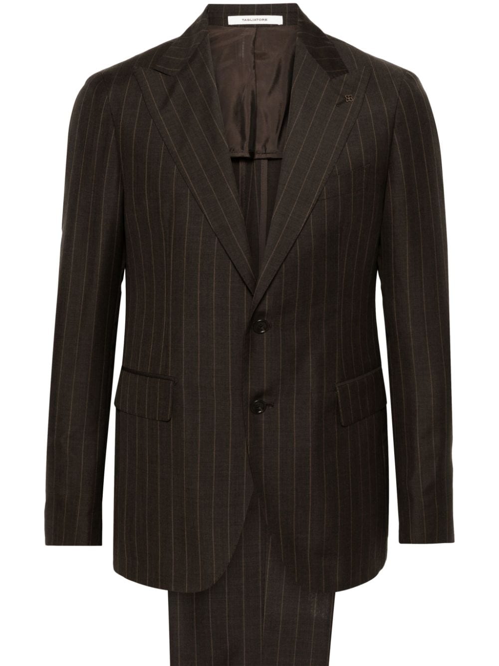 Tagliatore striped single-breasted suit - Brown von Tagliatore