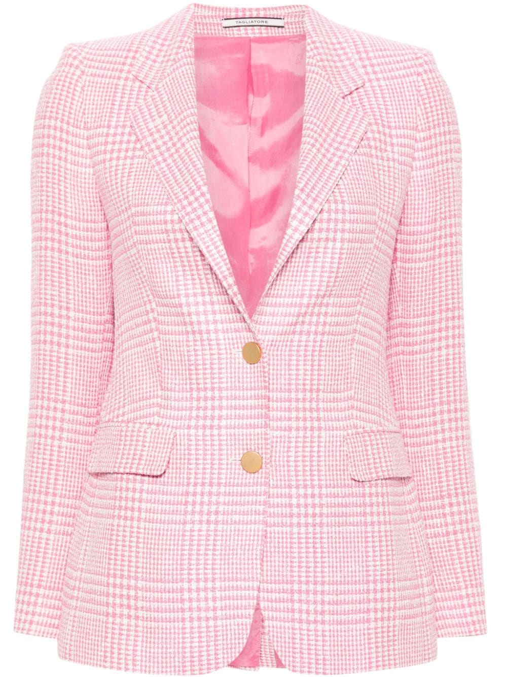 Tagliatore tartan single-breasted blazer - Pink von Tagliatore