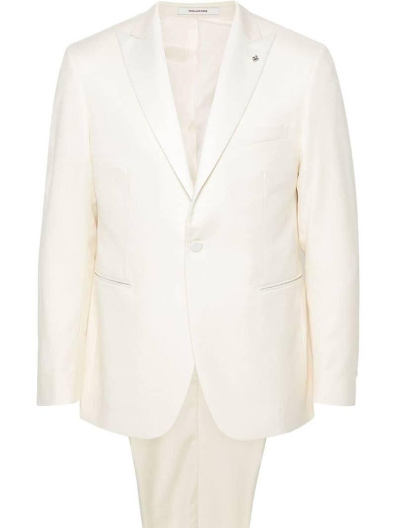 Tagliatore textured single-breasted suit - White von Tagliatore