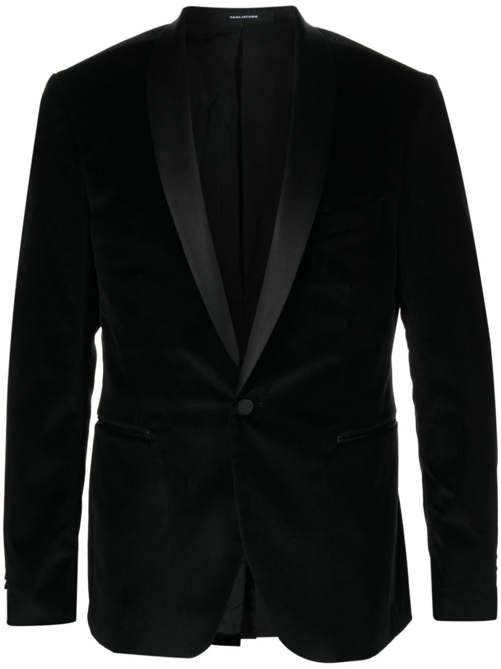 Tagliatore velvet-finish shawl blazer - Black von Tagliatore