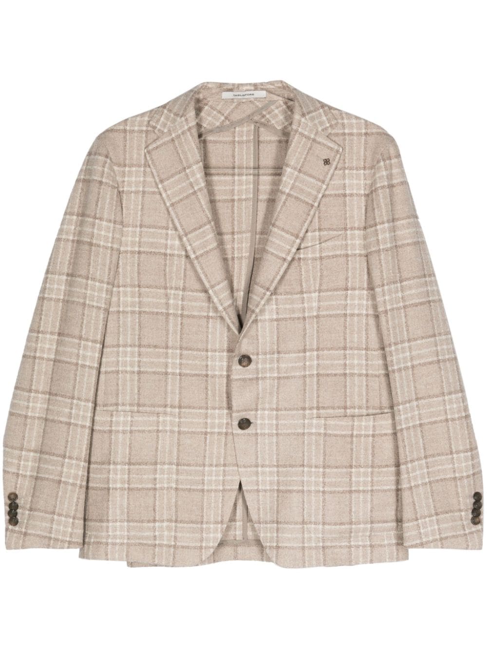 Tagliatore virgin-wool-blend checked blazer - Neutrals von Tagliatore