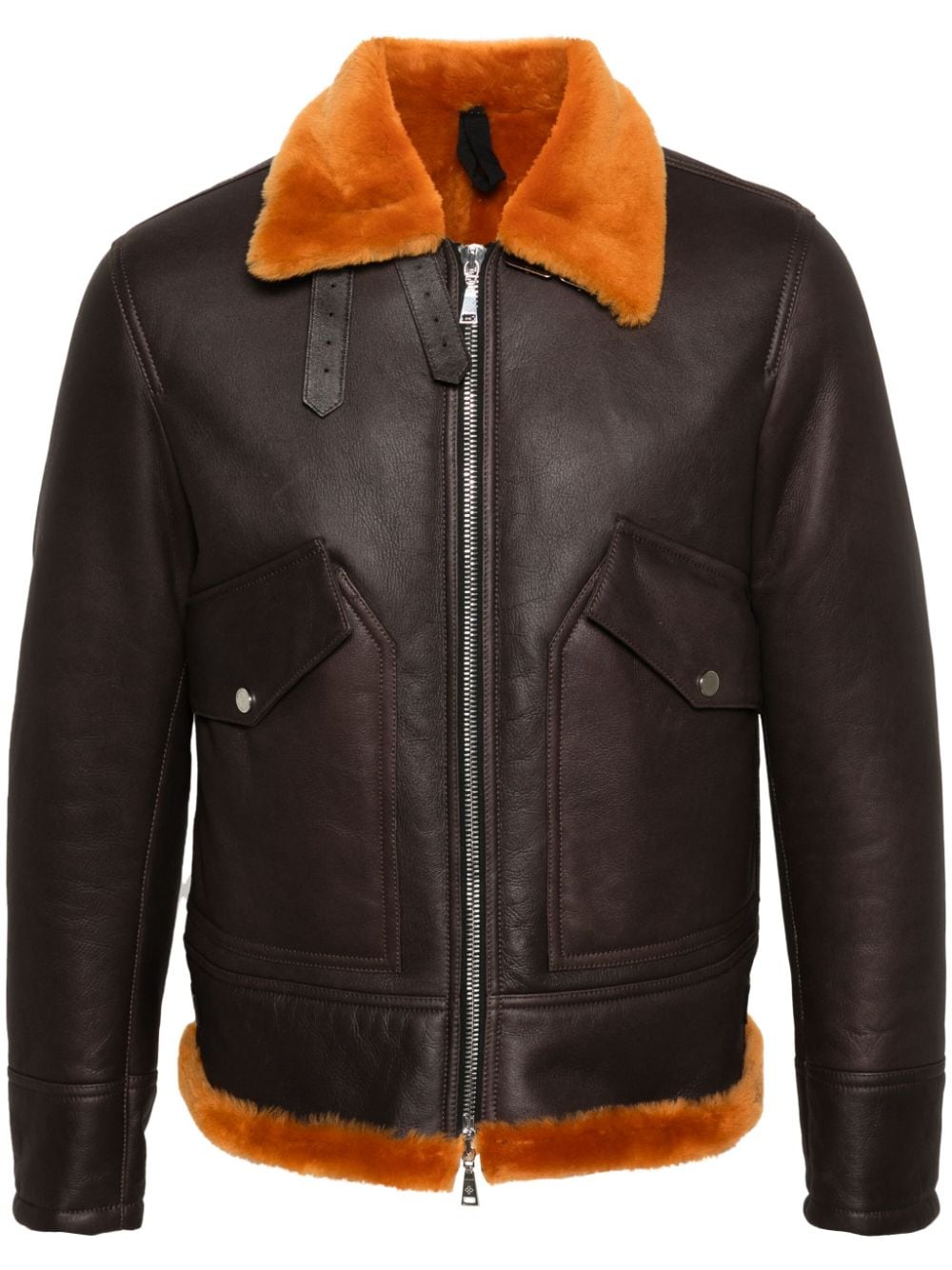 Tagliatore zip-up leather jacket - Brown von Tagliatore