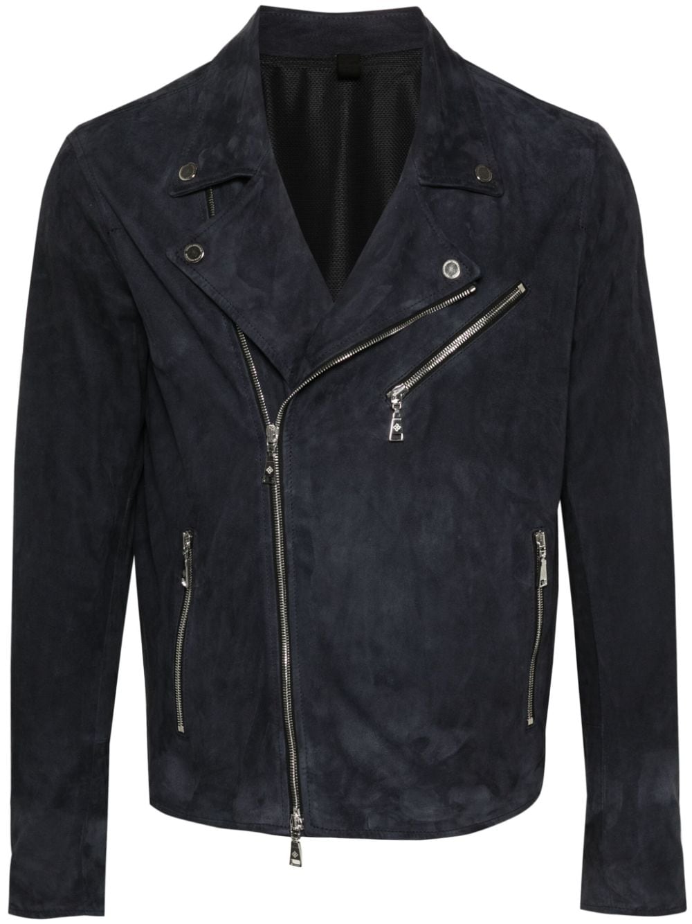 Tagliatore zip-up suede jacket - Blue von Tagliatore