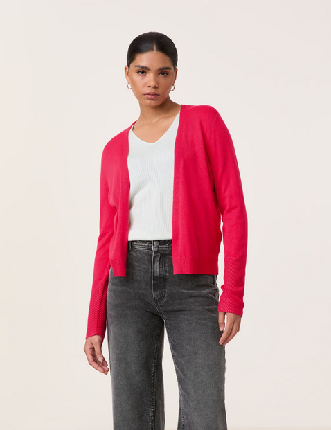 TAIFUN Damen Feine Strickjacke mit Struktur-Details Langarm Viskose, Rot von Taifun