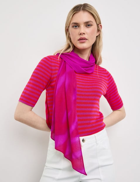 TAIFUN Damen Weicher Schal mit Muster-Mix 155cm Viskose Pink gemustert von Taifun