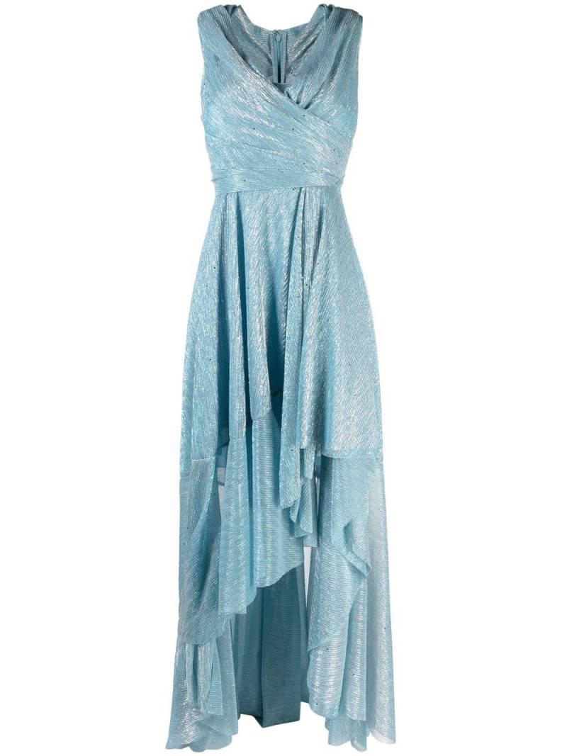 Talbot Runhof V-neck draped gown - Blue von Talbot Runhof