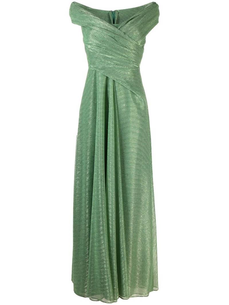 Talbot Runhof V-neck draped gown - Green von Talbot Runhof