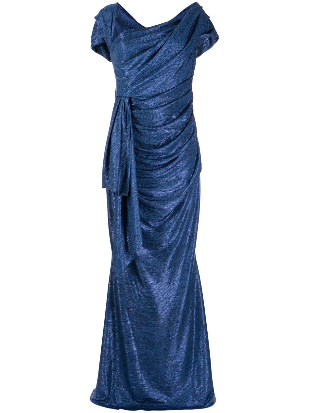 Talbot Runhof draped lurex mermaid gown - Blue von Talbot Runhof