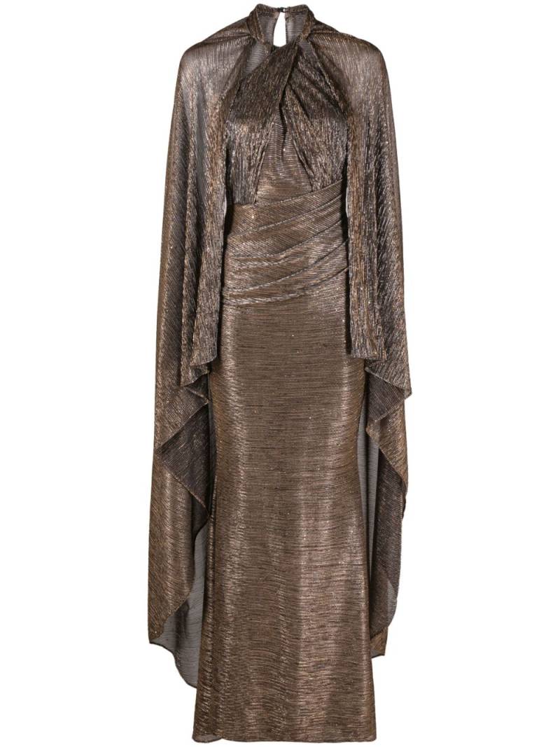 Talbot Runhof draped metallic voile gown - Gold von Talbot Runhof