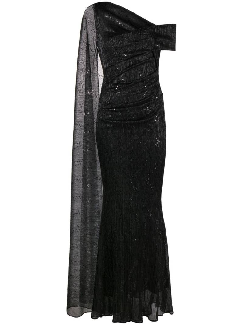 Talbot Runhof draped one-shoulder gown - Black von Talbot Runhof