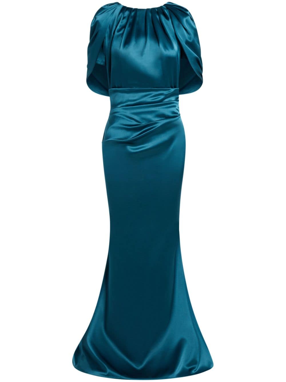 Talbot Runhof draped satin gown - Blue von Talbot Runhof