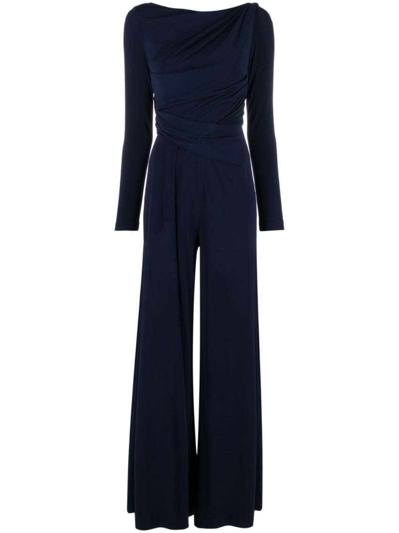 Talbot Runhof gathered wide-leg jumpsuit - Blue von Talbot Runhof