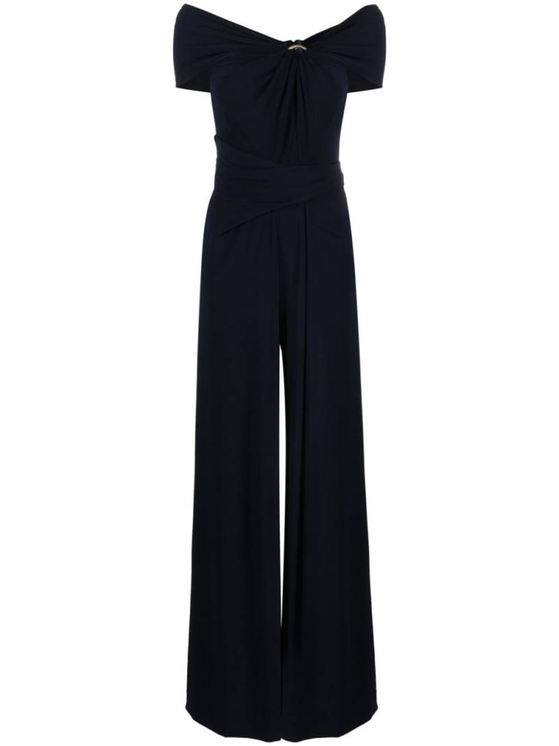 Talbot Runhof halterneck crepe jumpsuit - Blue von Talbot Runhof