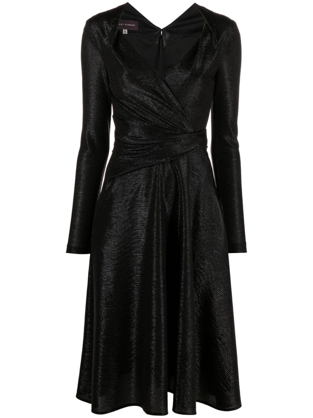 Talbot Runhof metallic-voile midi dress - Black von Talbot Runhof