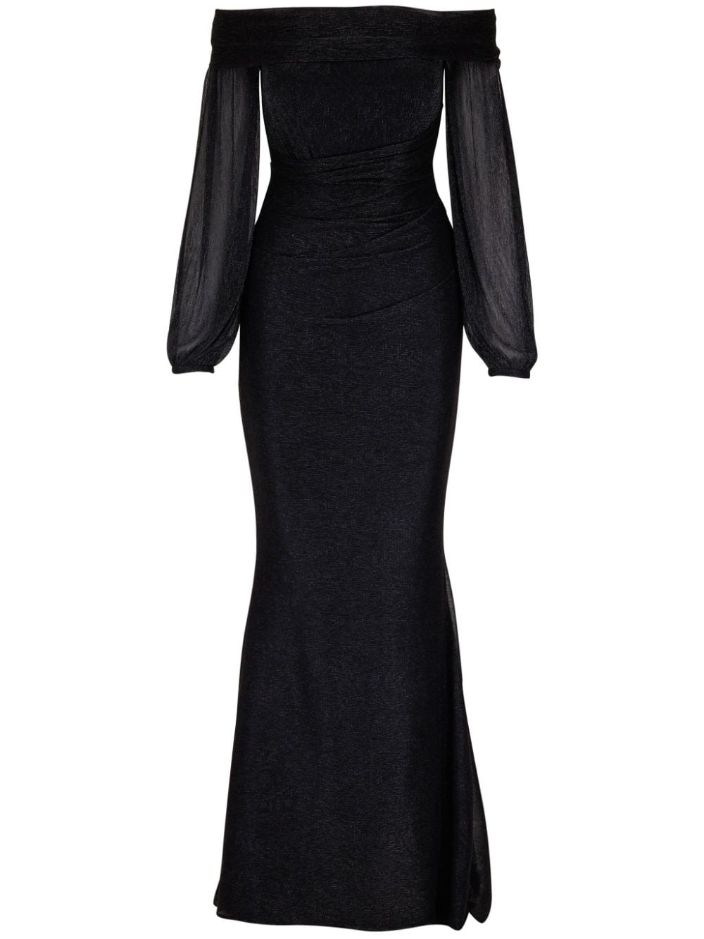 Talbot Runhof off-shoulder crepe gown - Black von Talbot Runhof