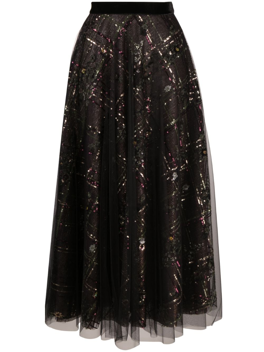 Talbot Runhof sequin-embellished tulle skirt - Black von Talbot Runhof