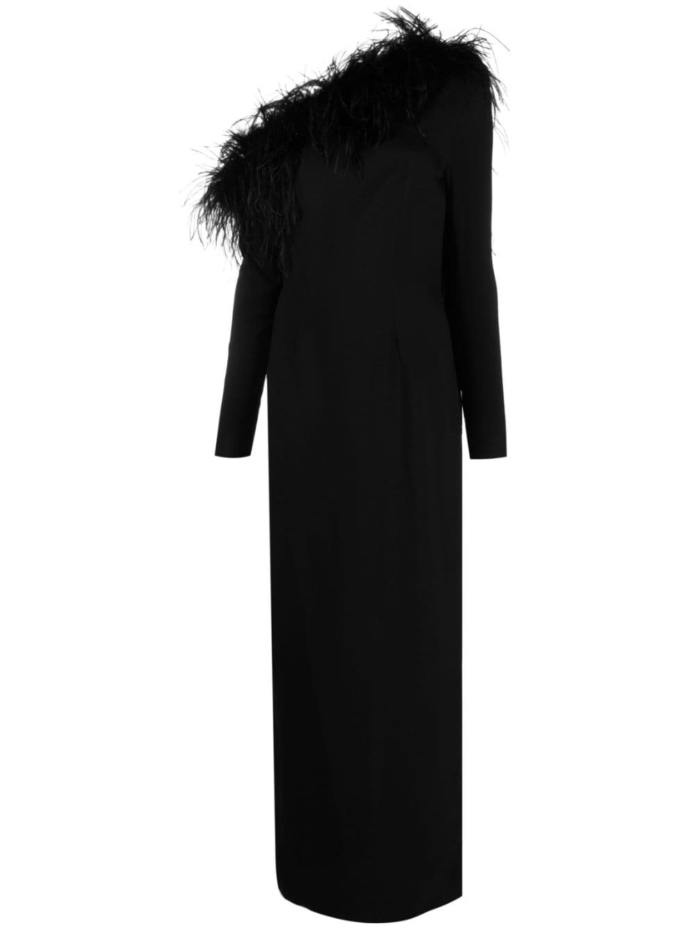 Taller Marmo Garbo feather-trim dress - Black von Taller Marmo