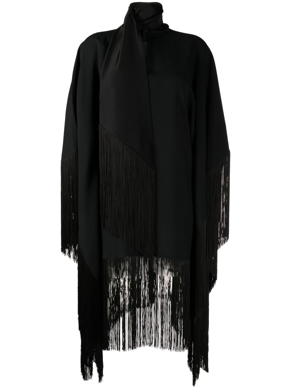 Taller Marmo Mrs. Ross Piccolo scarf fringed kaftan dress - Black von Taller Marmo