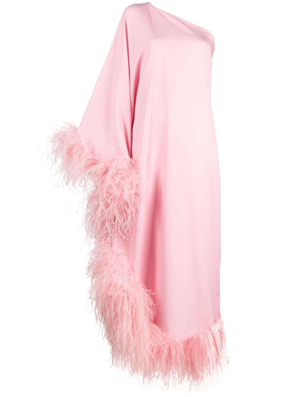 Taller Marmo Ubud feather-trim one-shoulder gown - Pink von Taller Marmo