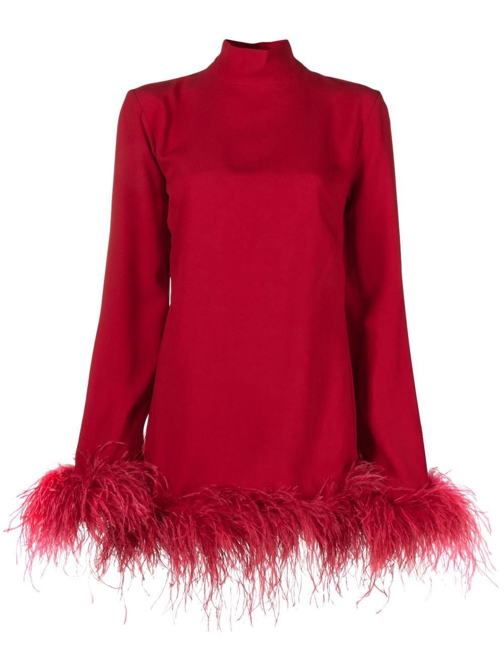 Taller Marmo feather-trim mini dress - Red von Taller Marmo