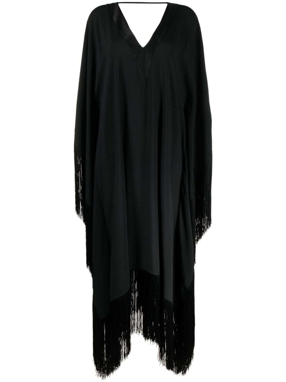 Taller Marmo fringed-edge kaftan maxi dress - Black von Taller Marmo