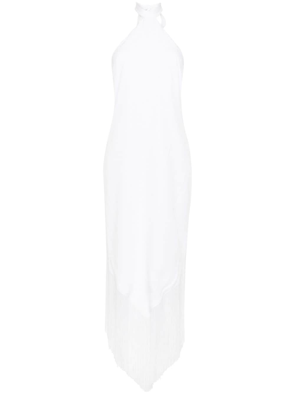 Taller Marmo halterneck fringed maxi dress - White von Taller Marmo