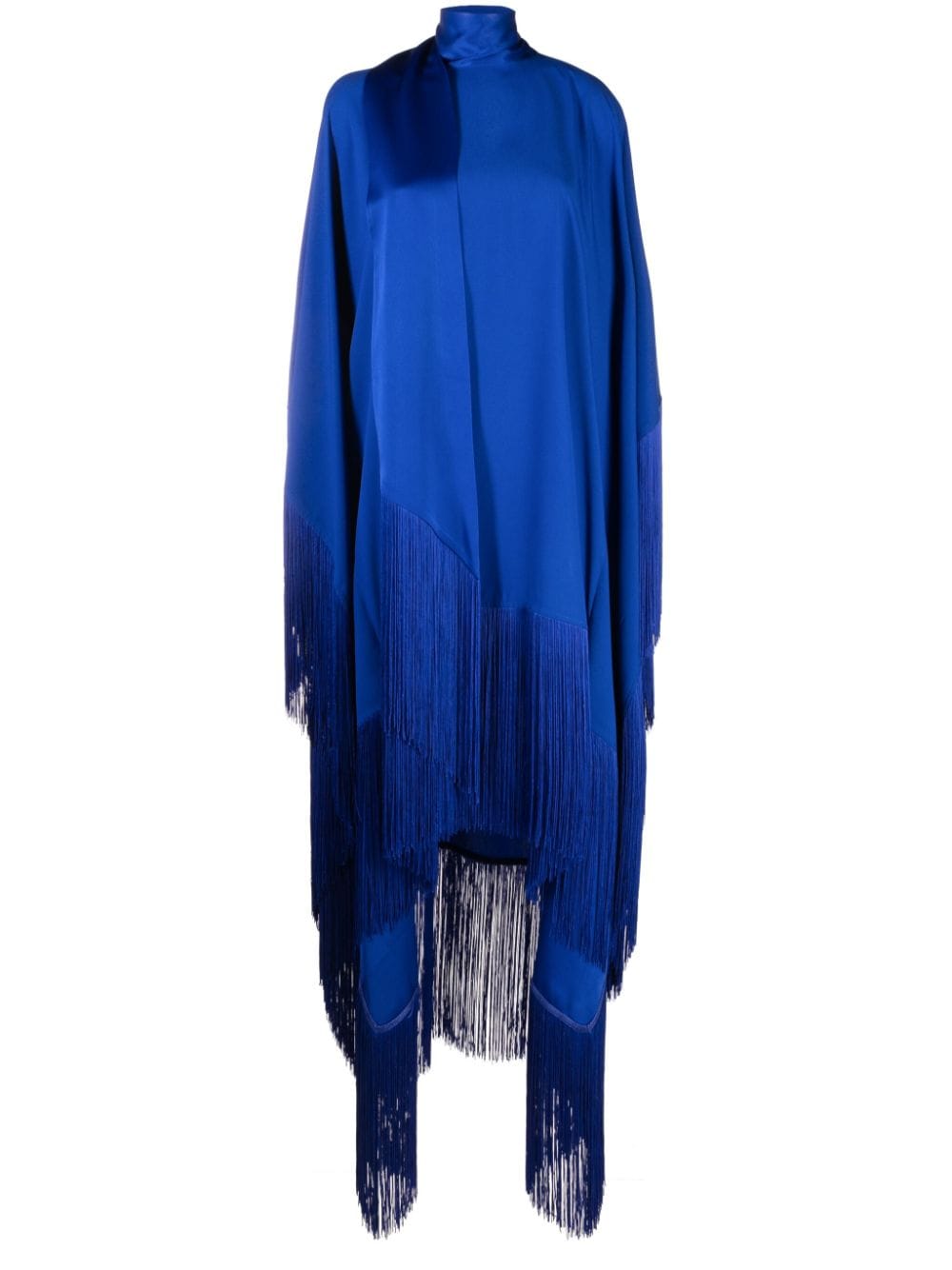 Taller Marmo scarf-detail fringed midi dress - Blue von Taller Marmo