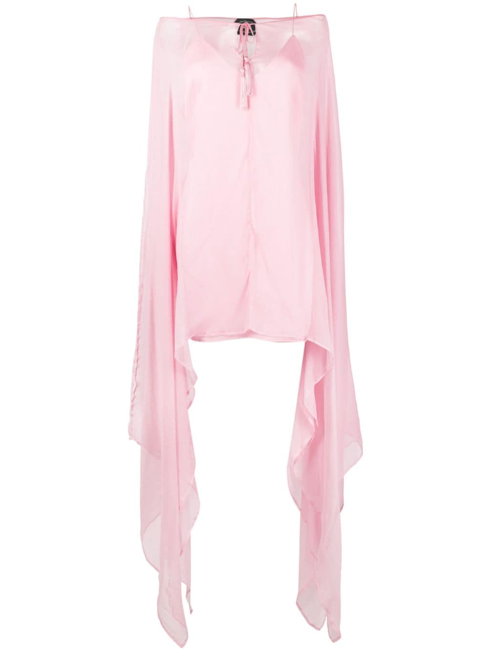 Taller Marmo semi-sheer draped minidress - Pink von Taller Marmo