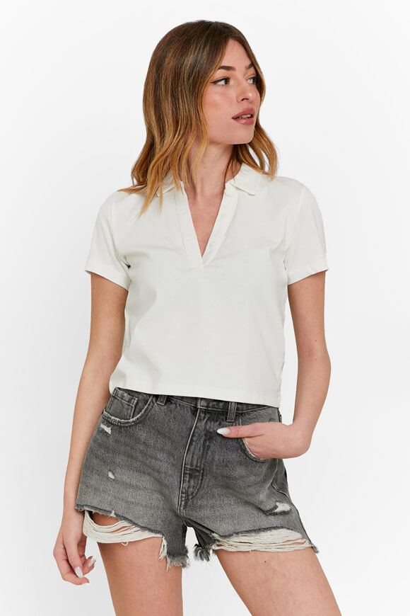 Tally Weijl Crop Poloshirt | Offwhite | Damen  | XXS von Tally Weijl